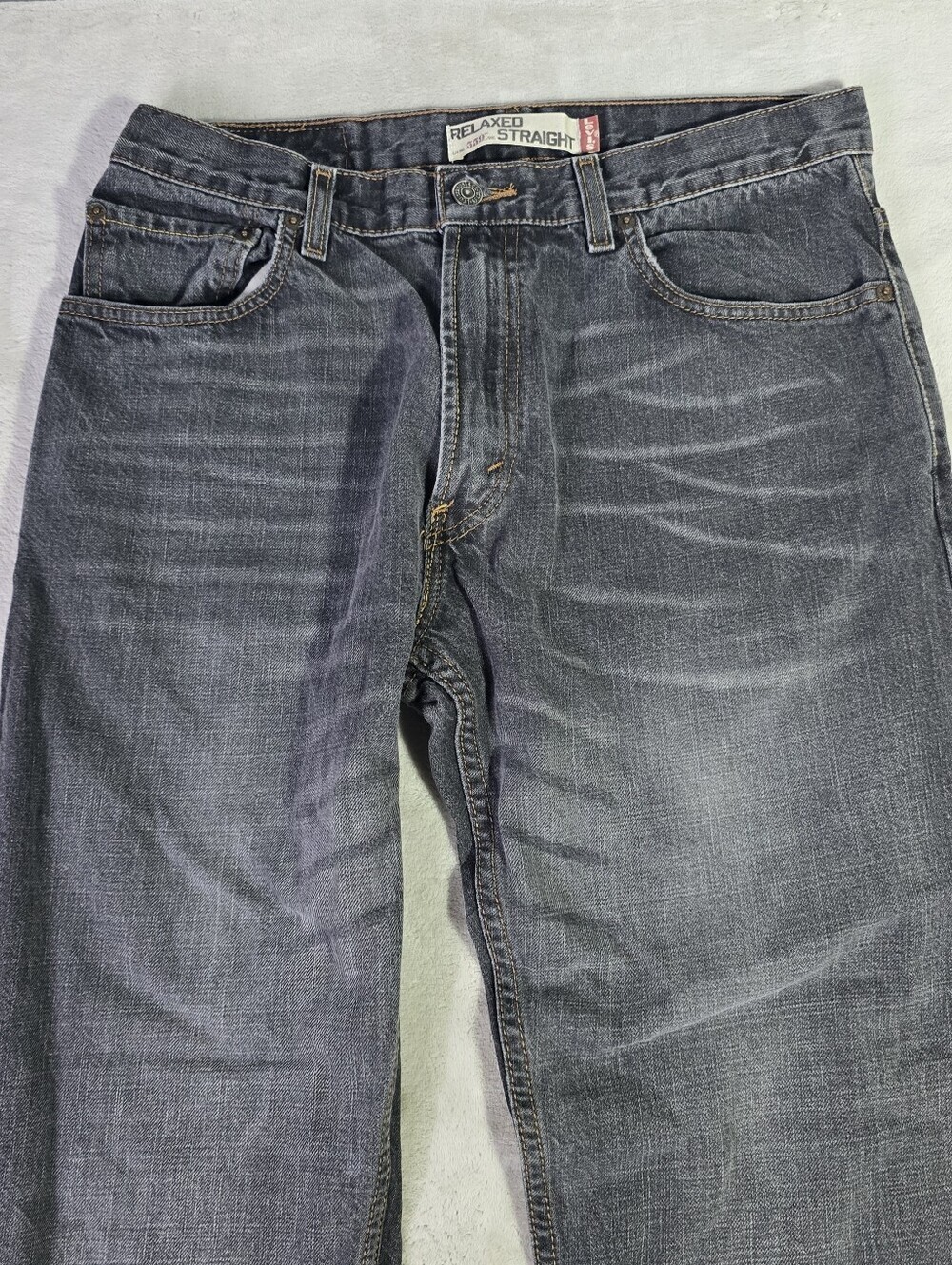 Levi's 559 Relaxed Straight Fit Jeans Men's 32x32 Black Wash Distressed Fade - Picture 3 of 11